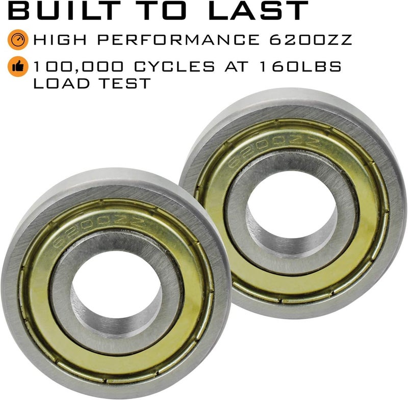 HARDWAREX SUPPLY 2" Nylon Sealed Garage Door Rollers, 6200ZZ High Performance Ball Bearing (12 Pack, 4" Stem) - Image 3